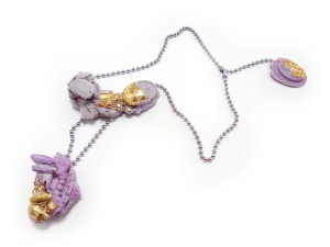 Concrete Costume Cluster Regal Purple Necklace